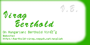 virag berthold business card